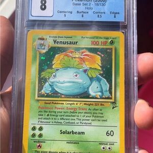 Venusaur Pokémon Card with Holo Effect